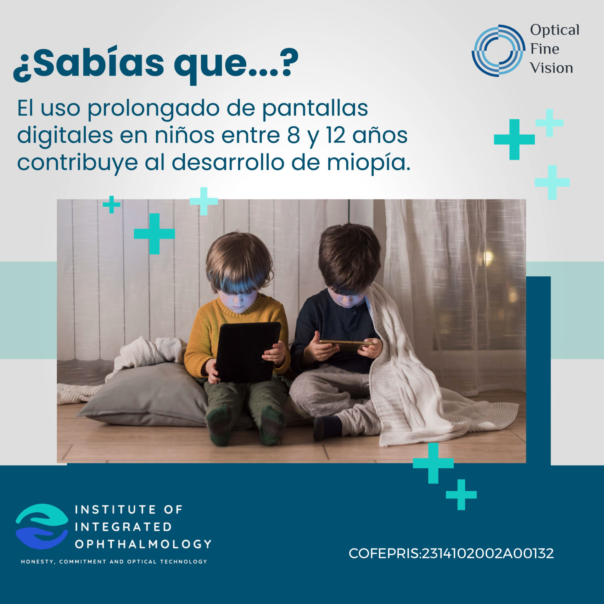 Uso prolongado de pantallas digitales en niños y su relación con la miopía